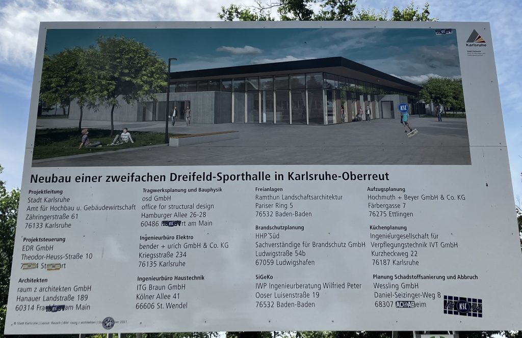 Sporthalle Oberreut Bauschild